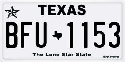 TX license plate BFU1153