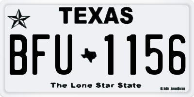 TX license plate BFU1156