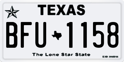 TX license plate BFU1158