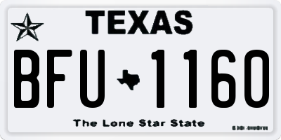 TX license plate BFU1160