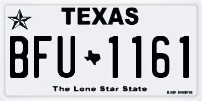 TX license plate BFU1161