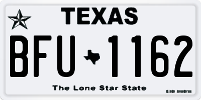 TX license plate BFU1162
