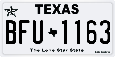 TX license plate BFU1163