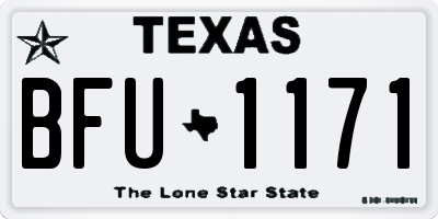 TX license plate BFU1171