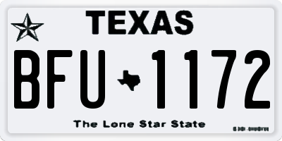 TX license plate BFU1172