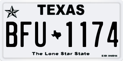 TX license plate BFU1174