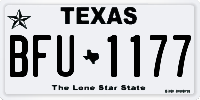 TX license plate BFU1177