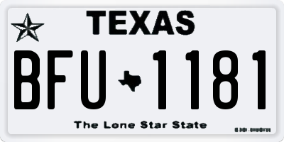 TX license plate BFU1181