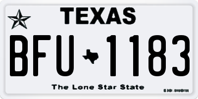TX license plate BFU1183