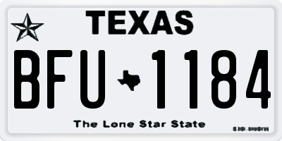 TX license plate BFU1184