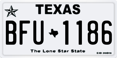 TX license plate BFU1186