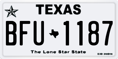 TX license plate BFU1187