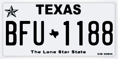 TX license plate BFU1188