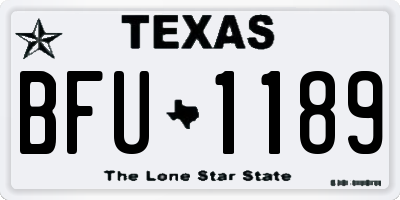 TX license plate BFU1189