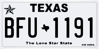 TX license plate BFU1191