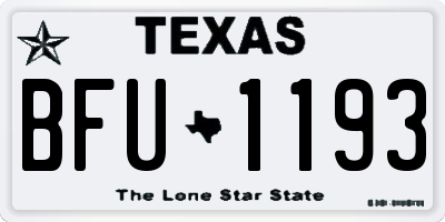 TX license plate BFU1193