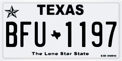 TX license plate BFU1197