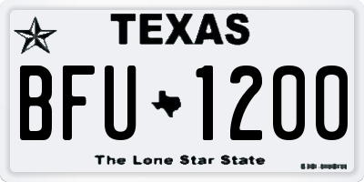 TX license plate BFU1200