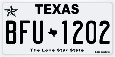 TX license plate BFU1202