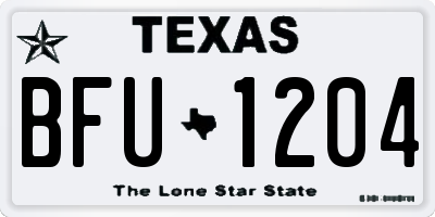 TX license plate BFU1204