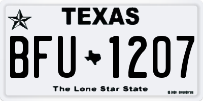 TX license plate BFU1207