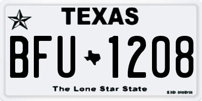 TX license plate BFU1208