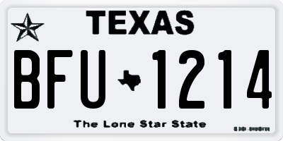 TX license plate BFU1214