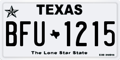 TX license plate BFU1215