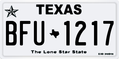 TX license plate BFU1217