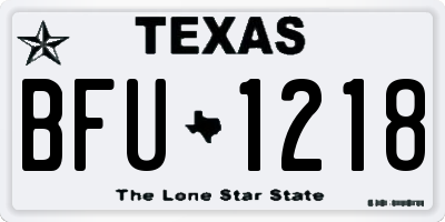 TX license plate BFU1218