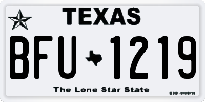 TX license plate BFU1219