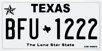 TX license plate BFU1222