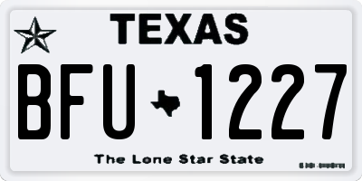 TX license plate BFU1227