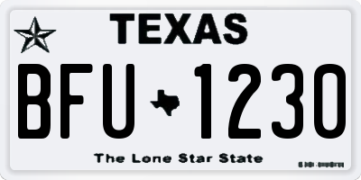 TX license plate BFU1230