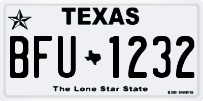 TX license plate BFU1232