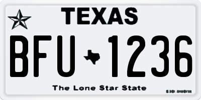 TX license plate BFU1236