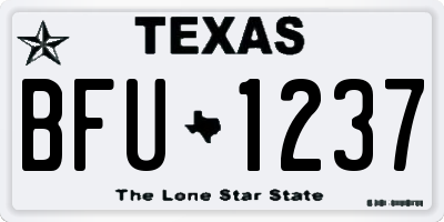 TX license plate BFU1237