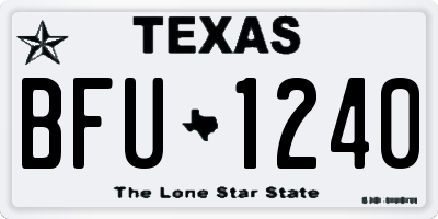 TX license plate BFU1240