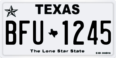 TX license plate BFU1245