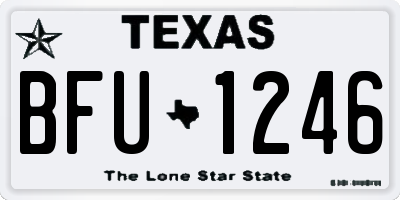 TX license plate BFU1246
