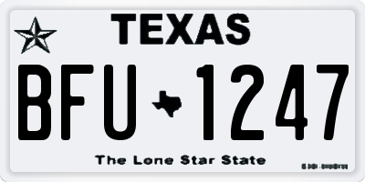 TX license plate BFU1247