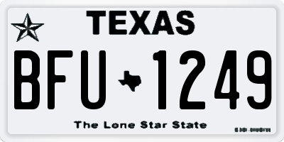 TX license plate BFU1249