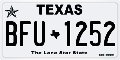 TX license plate BFU1252