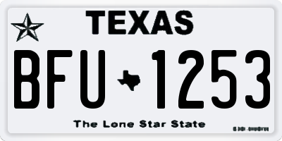 TX license plate BFU1253