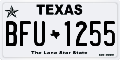 TX license plate BFU1255