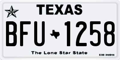TX license plate BFU1258