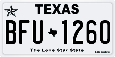 TX license plate BFU1260