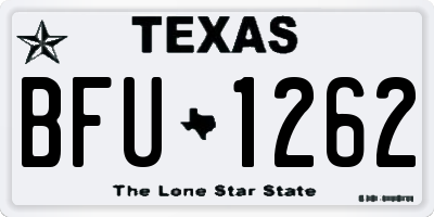 TX license plate BFU1262
