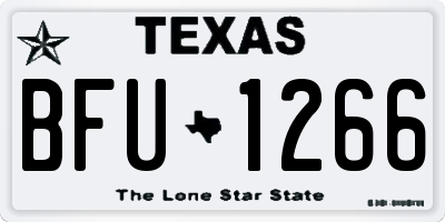 TX license plate BFU1266