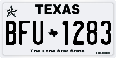 TX license plate BFU1283